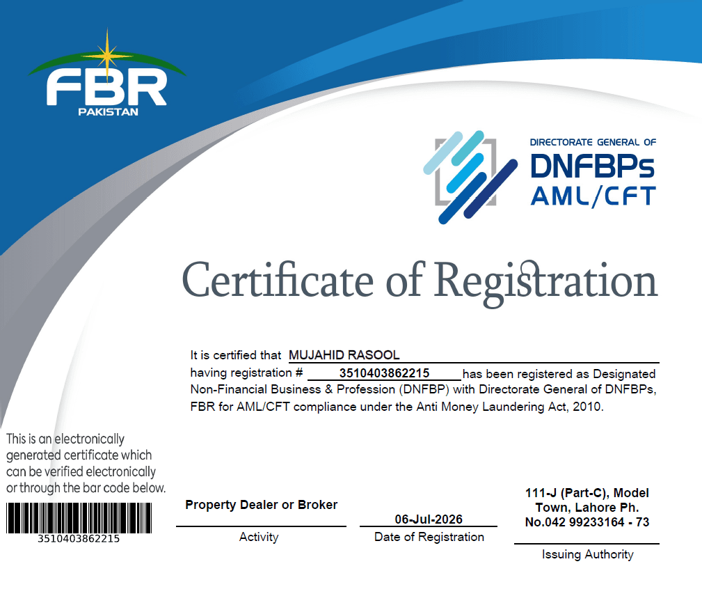 DNFBP Registration Certificate