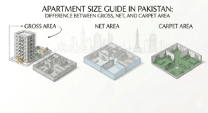 Apartment Size Guide in Pakistan: Difference Between Gross, Net, and Carpet Area